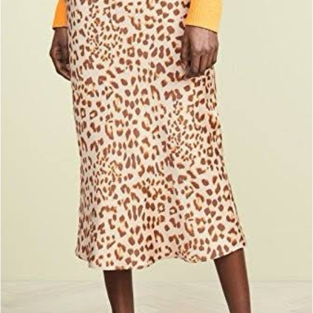 Free People Leopard Print Midi Skirt